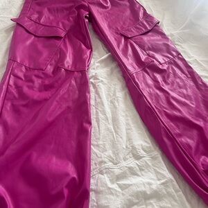 AKIRA Fuchsia Wide Leg Cargo Pants